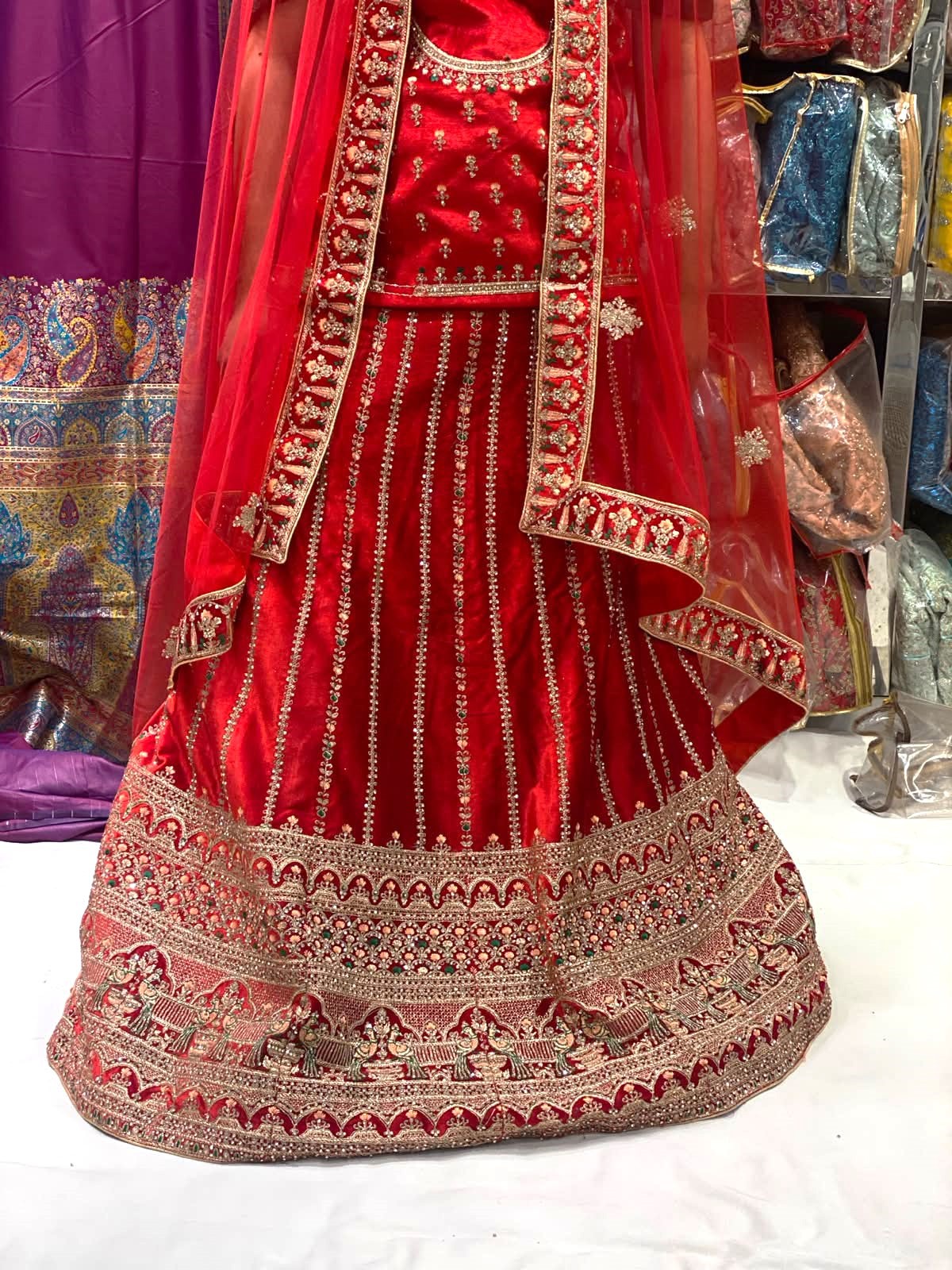 Red Velvet Lehenga